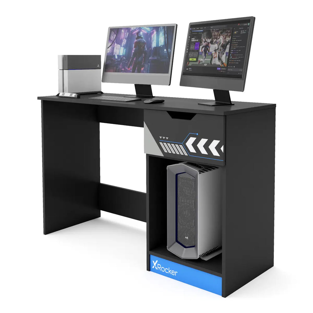 Octane 110cm Gaming Desk with Drawer - Blue
