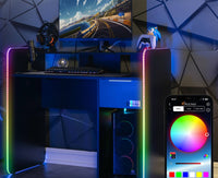 Electra Gaming Desk with Wireless Charging and Neo Motion SYNC™ App Controlled LED Lights - Black