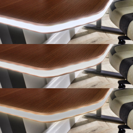 Oka LED Office Desk with Wireless Charging - Walnut Effect (2 Sizes)