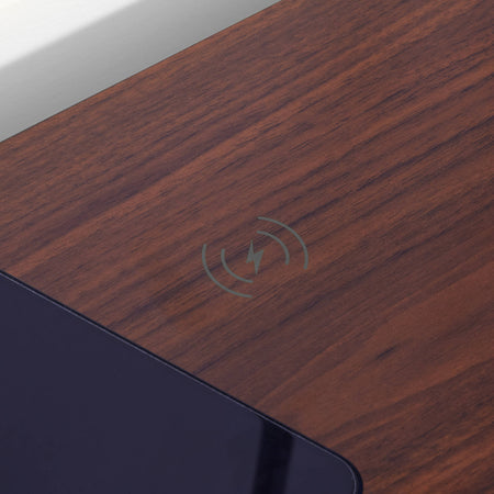 Oka LED Office Desk with Wireless Charging - Walnut Effect (2 Sizes)