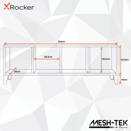 Mesh-Tek 4 Cube Floating Wall Shelving Unit - Black